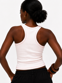 WAYO COTTON tank embroidery  - WHITE