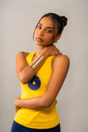 WAYO COTTON tank embroidery  - YELLOW
