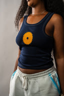 WAYO COTTON Tank embroidery - BLUE NAVY