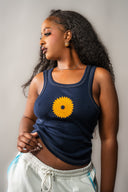 WAYO COTTON Tank embroidery - BLUE NAVY