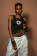WAYO COTTON tank embroidery - BLACK