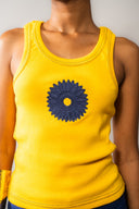 WAYO COTTON tank embroidery  - YELLOW