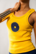 WAYO COTTON tank embroidery  - YELLOW